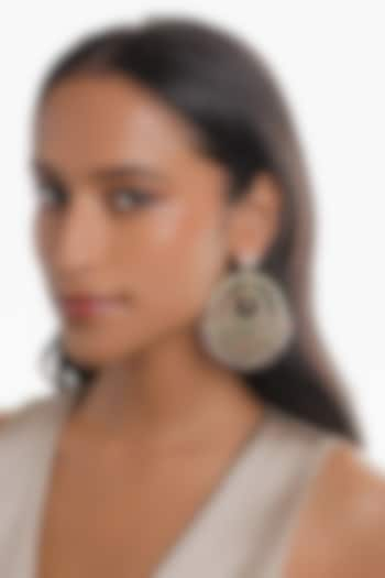 Gold Plated Semi-Precious Stone Jadau Chandbali Earrings by Curio Cottage at Pernia's Pop Up Shop