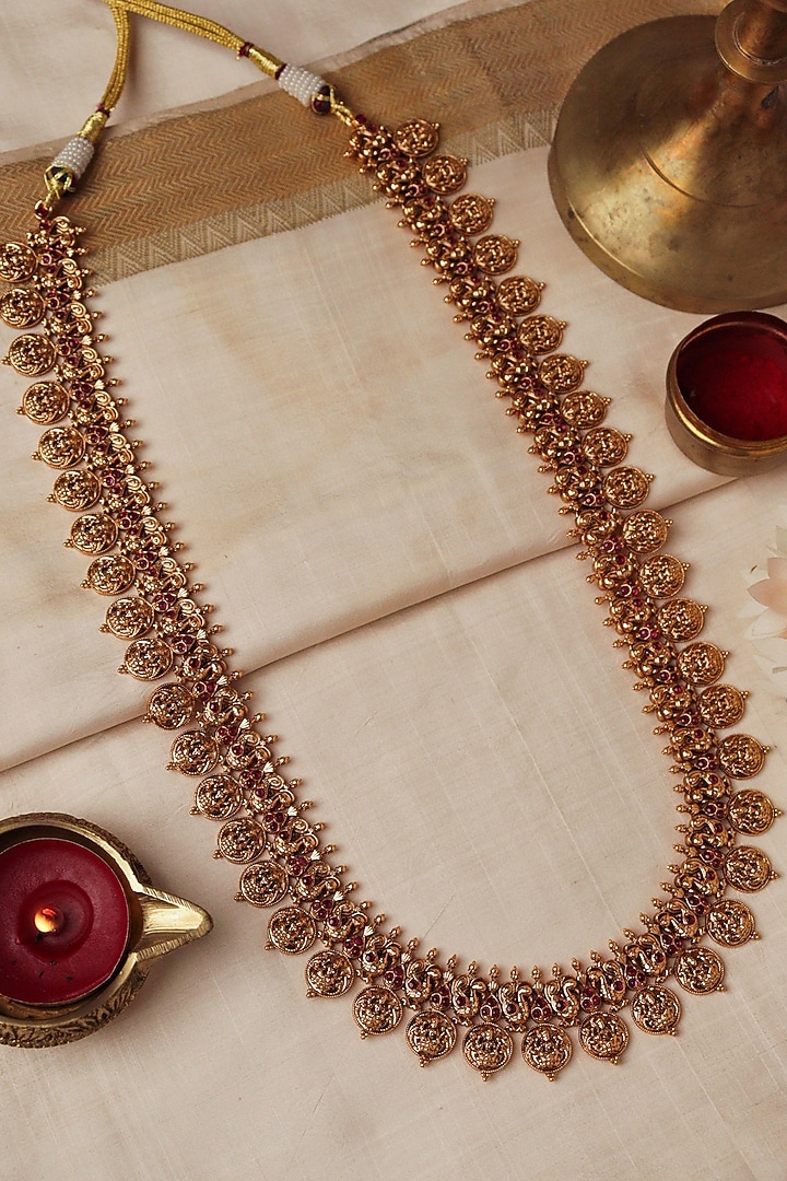 Gold Plated Semi-Precious Stone Long Necklace by Curio Cottage at Pernia's Pop Up Shop