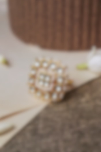 Gold Plated Kundan Polki Ring by Curio Cottage at Pernia's Pop Up Shop