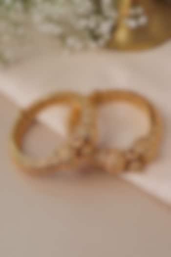 Gold Plated Semi-Precious Stone Bangles (Set Of 2) by Curio Cottage at Pernia's Pop Up Shop