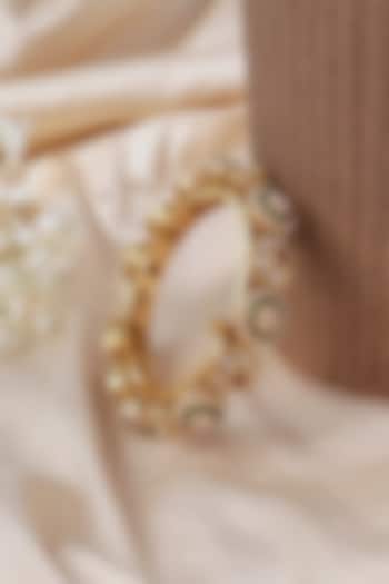 Gold Plated Kundan Polki & Pearl Bangle by Curio Cottage at Pernia's Pop Up Shop