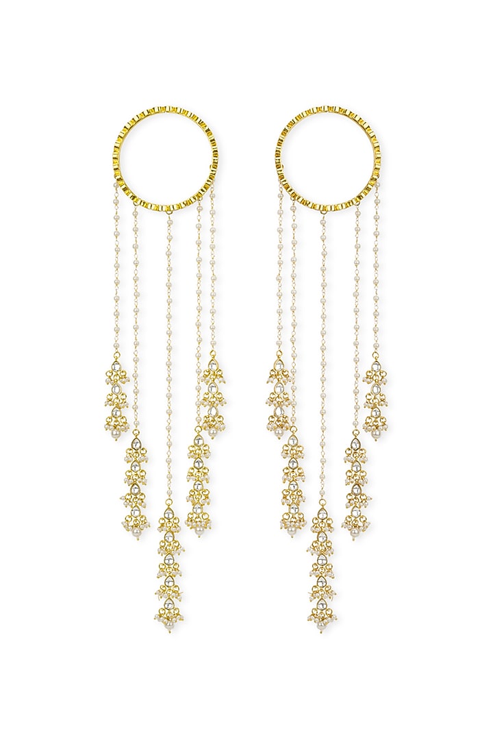 Gold Plated Kundan Polki Kaleera Bangles (Set Of 2) by Curio Cottage at Pernia's Pop Up Shop