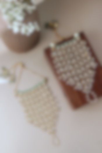 Gold Plated Kundan Polki Veiled Haathphools (Set Of 2) by Curio Cottage at Pernia's Pop Up Shop