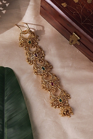 Gold Plated Lotus Motifs Jadai by Curio Cottage