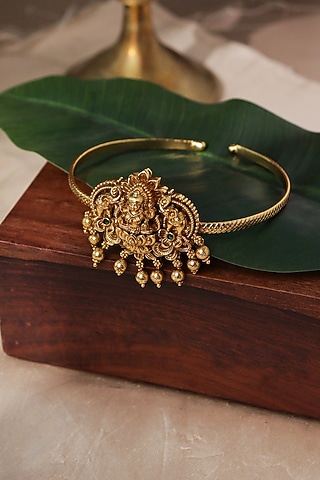 Gold Plated Laxmi Motif Armcuff by Curio Cottage