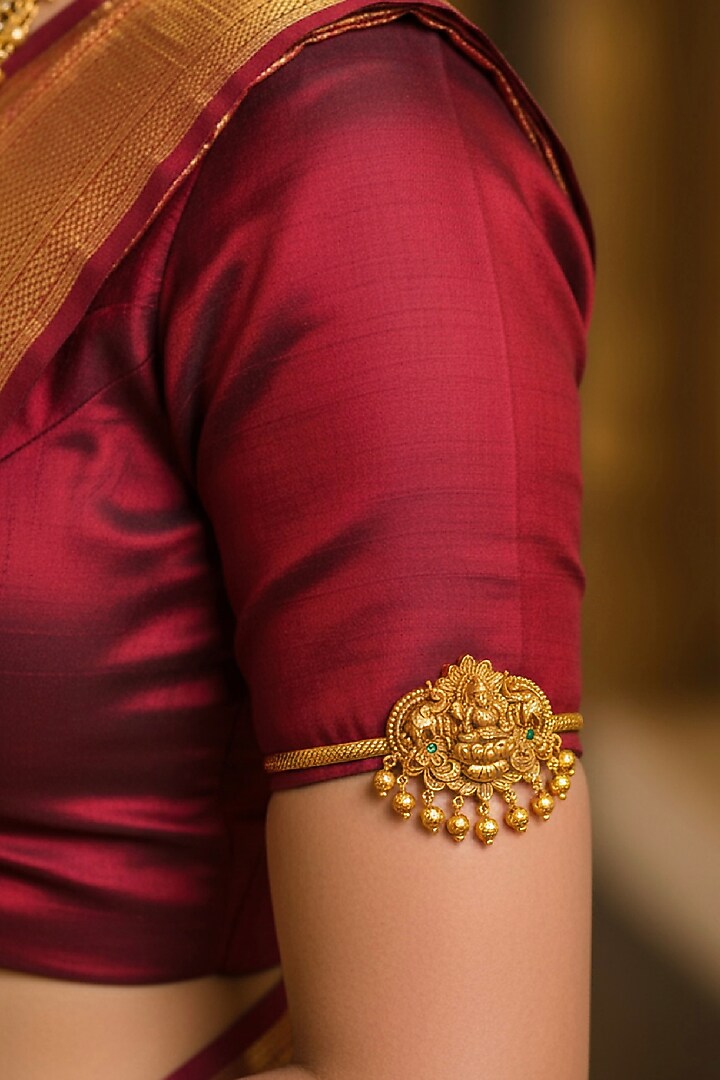 Gold Plated Laxmi Motif Armcuff by Curio Cottage at Pernia's Pop Up Shop