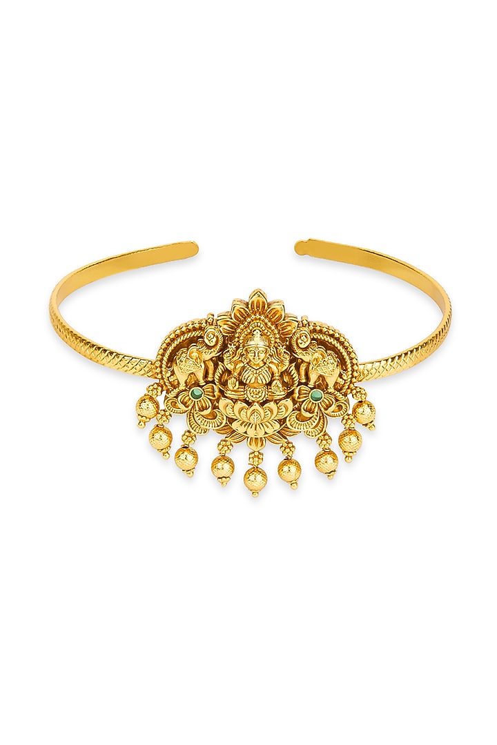 Gold Plated Laxmi Motif Armcuff by Curio Cottage at Pernia's Pop Up Shop