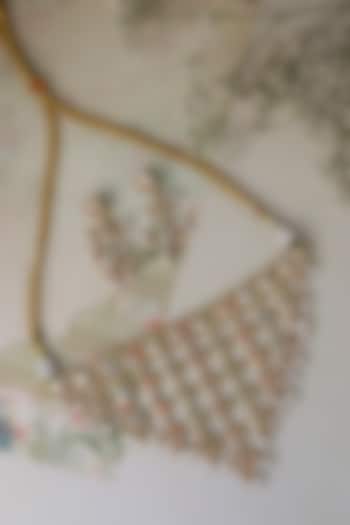 Gold Plated Multi-Colored Gemstone Jadau Necklace Set by Curio Cottage at Pernia's Pop Up Shop