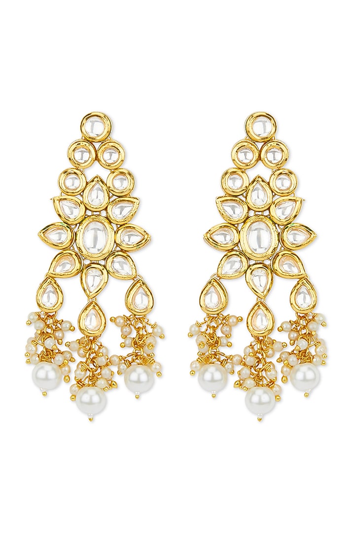 Gold Plated Kundan Polki Necklace Set by Curio Cottage at Pernia's Pop Up Shop