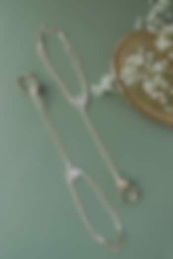 Gold Plated Kundan Polki & Pearl Haathphools (Set Of 2) by Curio Cottage at Pernia's Pop Up Shop