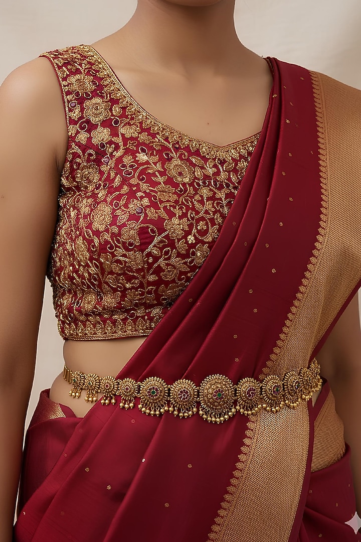 Gold Plated Floral Motifs Belt by Curio Cottage at Pernia's Pop Up Shop