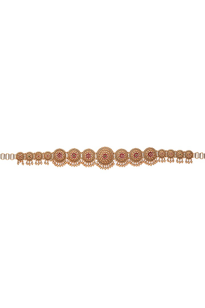 Gold Plated Floral Motifs Belt by Curio Cottage at Pernia's Pop Up Shop
