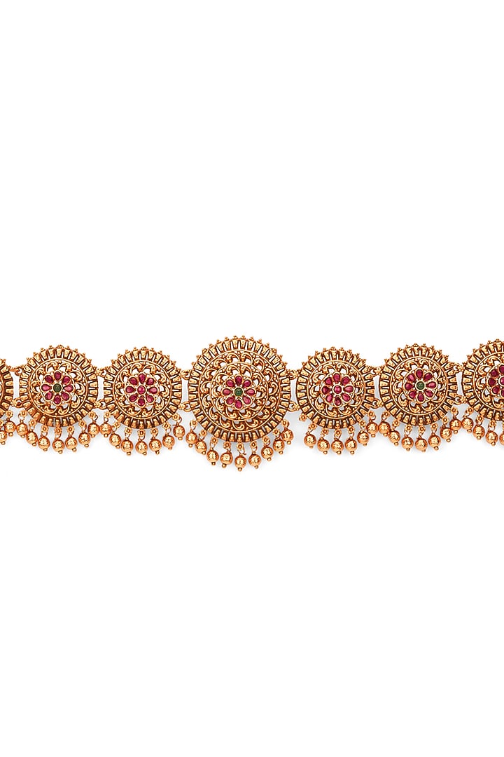 Gold Plated Floral Motifs Belt by Curio Cottage at Pernia's Pop Up Shop