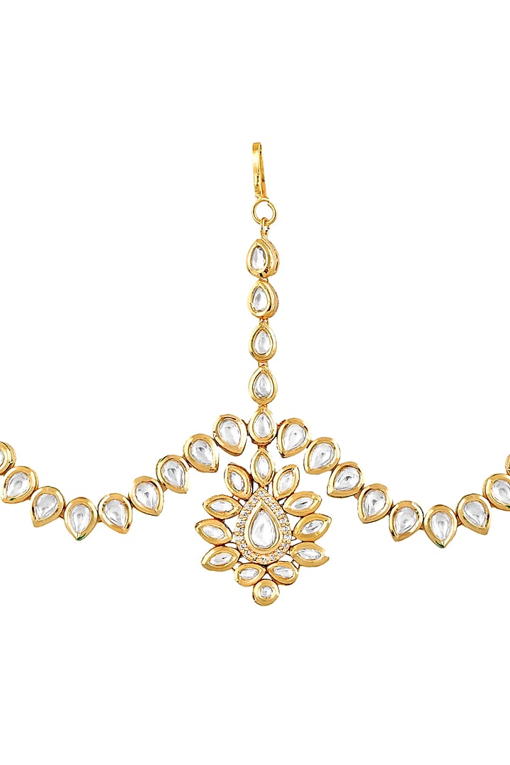 Gold Finish Kundan Polki Mathapathi by Curio Cottage at Pernia's Pop Up Shop