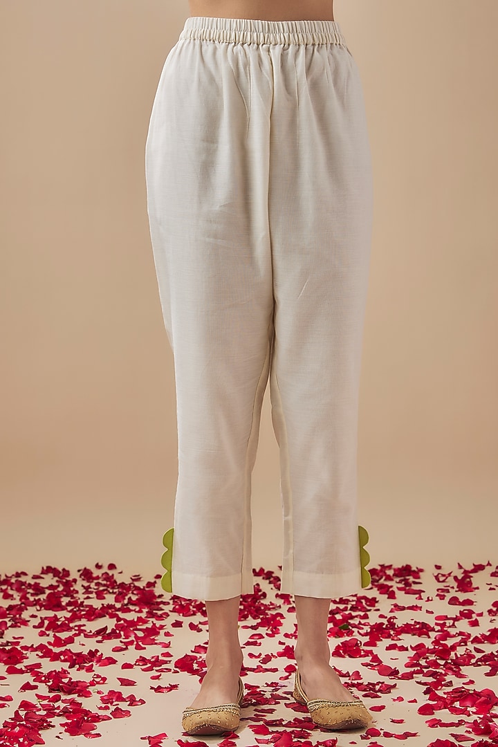 Ivory Chanderi Silk & Organza Kurta Set by Cupid Cotton at Pernia's Pop Up Shop