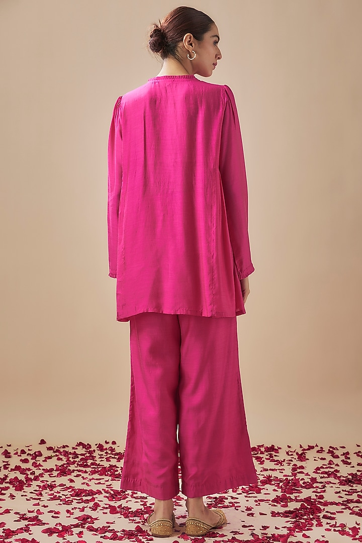 Pink Silk Cotton Cutdana Work Co-Ord Set by Cupid Cotton at Pernia's Pop Up Shop