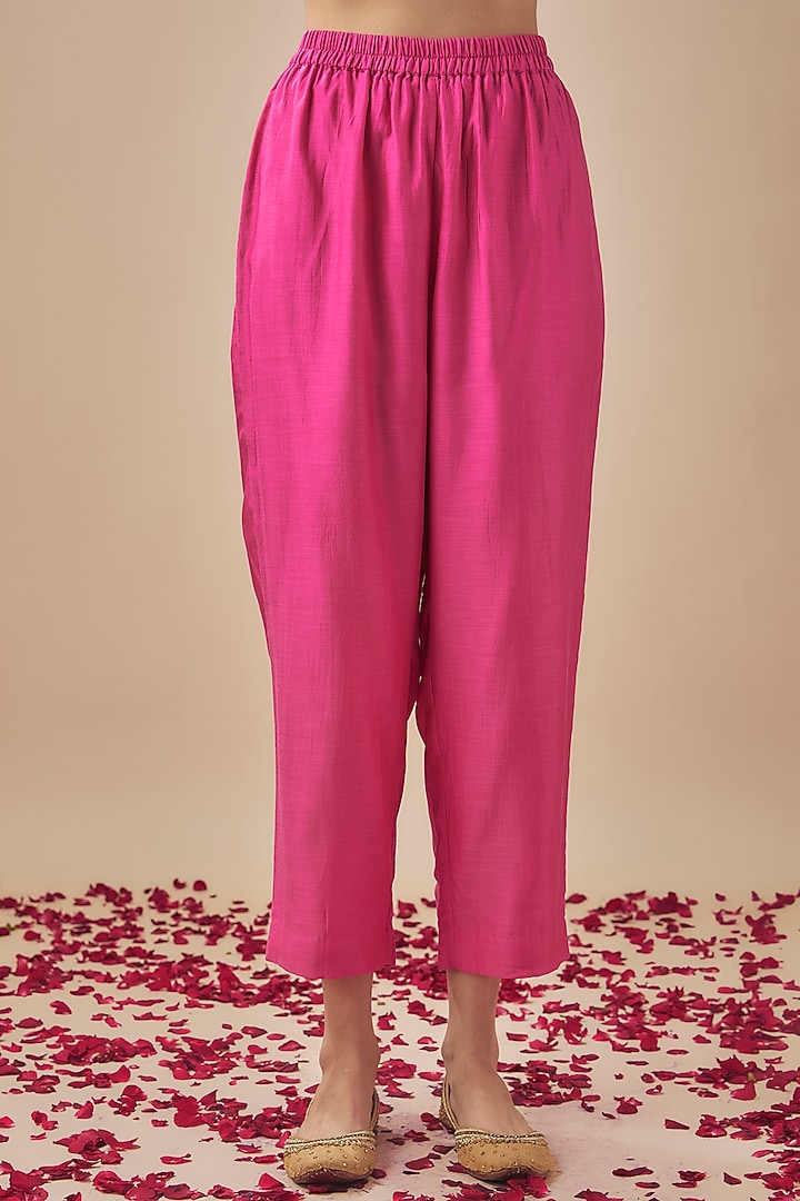 Pink Silk Cotton Sequins Work Co-Ord Set by Cupid Cotton at Pernia's Pop Up Shop