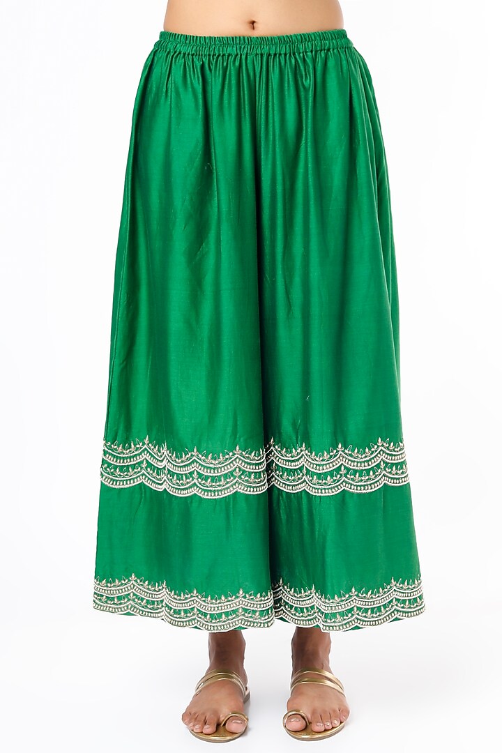 Emerald Green Embroidered Kurta Set by Cupid Cotton at Pernia's Pop Up Shop