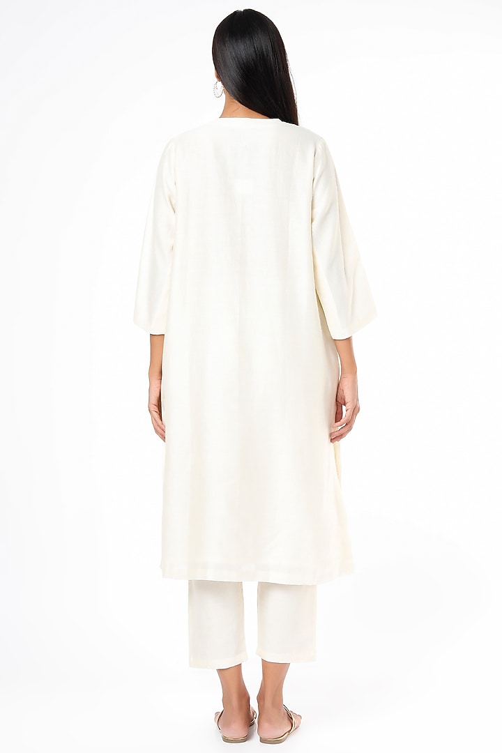Ivory Embroidered Kurta Set by Cupid Cotton at Pernia's Pop Up Shop