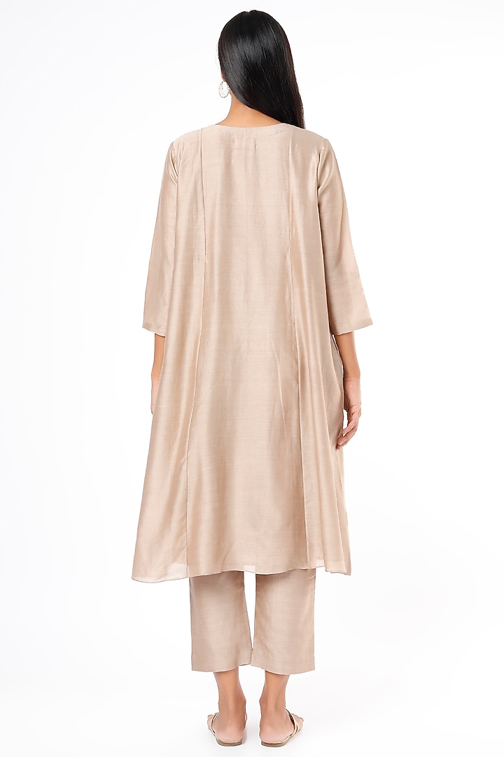 Dove Grey Embroidered Kurta Set by Cupid Cotton at Pernia's Pop Up Shop