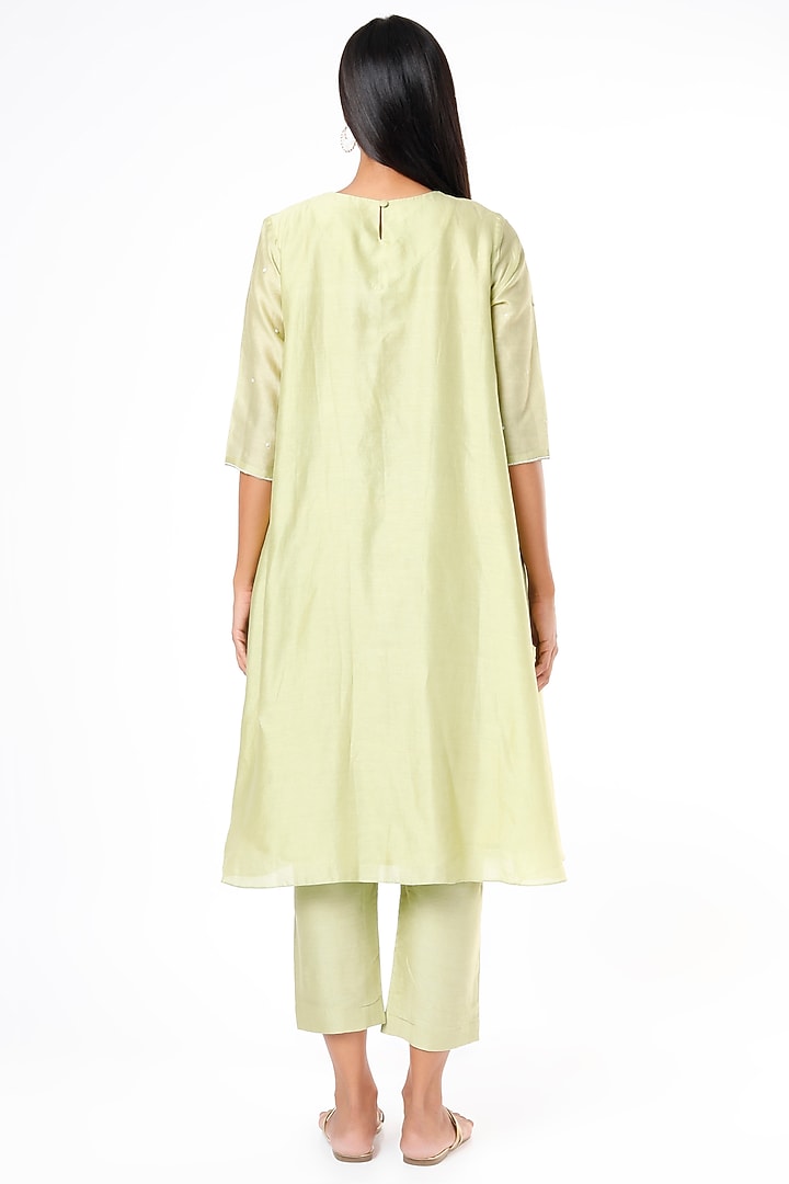 Mint Green Embroidered Kurta Set by Cupid Cotton at Pernia's Pop Up Shop