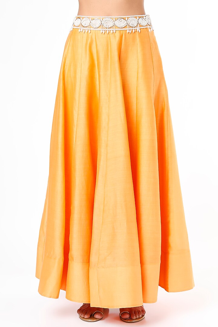 Orange Chanderi Silk Lehenga Set by Cupid Cotton at Pernia's Pop Up Shop