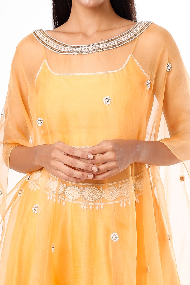 Orange Chanderi Silk Lehenga Set by Cupid Cotton at Pernia's Pop Up Shop