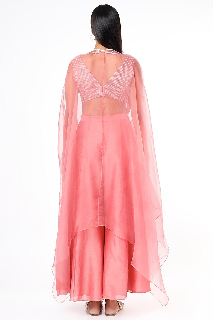 Peach Pink Embellished Pant Set by Cupid Cotton at Pernia's Pop Up Shop