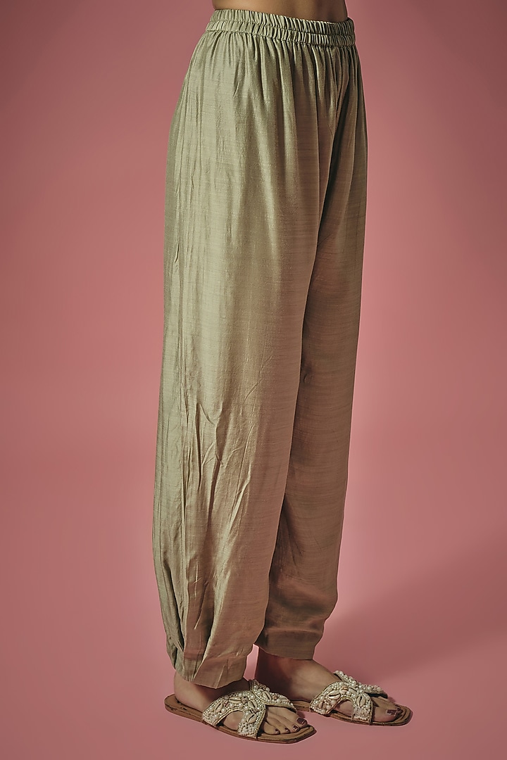 Grey Silk Resham & Poth Embroidered Co-ord Set by Cupid Cotton at Pernia's Pop Up Shop