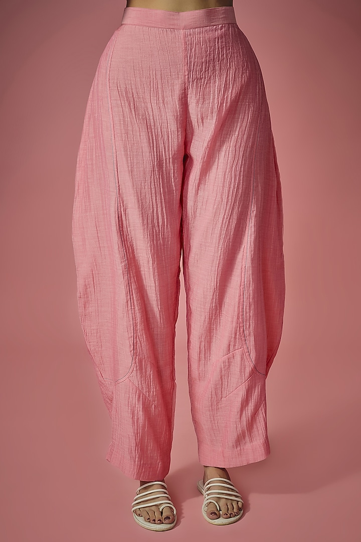 Pink Mul Chanderi Thread & Pearl Embroidered Co-ord Set by Cupid Cotton at Pernia's Pop Up Shop