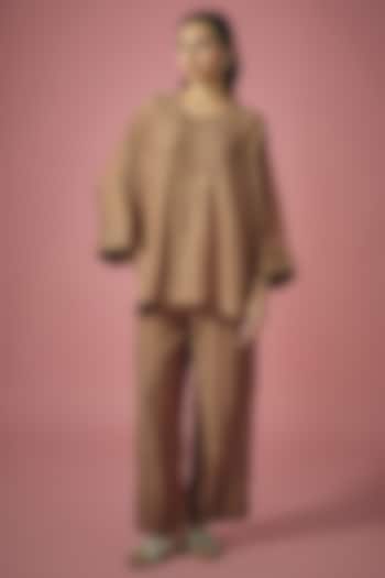 Brown Mul Chanderi Sequin Co-ord Set by Cupid Cotton at Pernia's Pop Up Shop