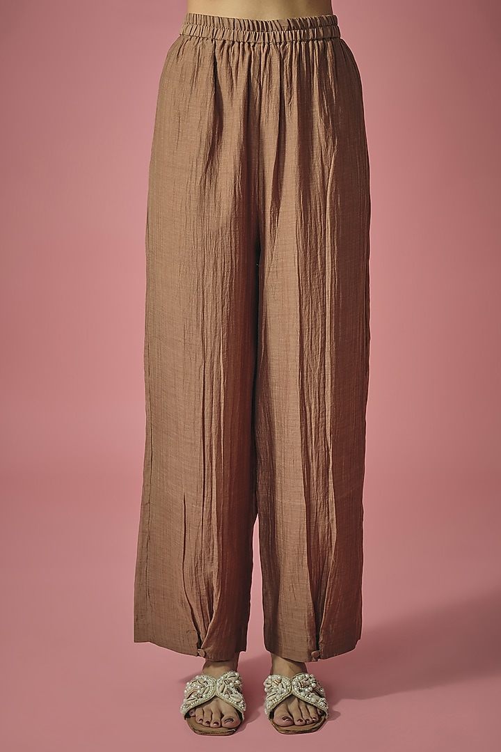 Brown Mul Chanderi Sequin Co-ord Set by Cupid Cotton at Pernia's Pop Up Shop