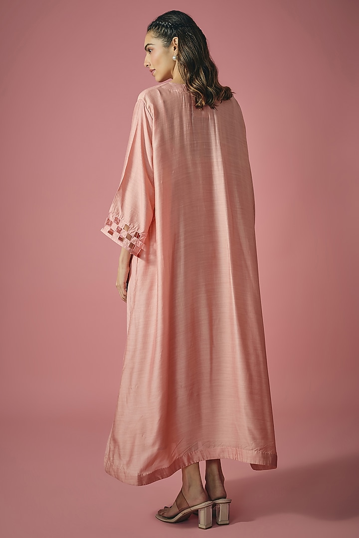 Rust Pink Silk Sequin & Cutwork Summer Dress by Cupid Cotton at Pernia's Pop Up Shop