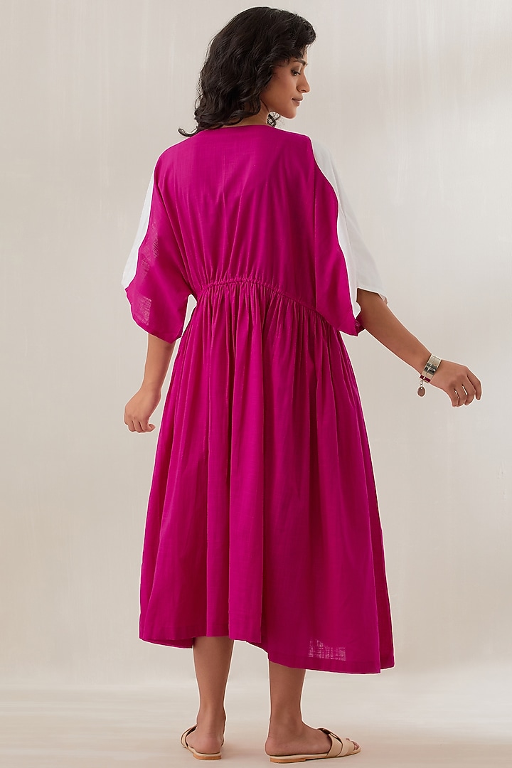 Magenta Slub Cotton Oversized Summer Dress by Cupid Cotton at Pernia's Pop Up Shop
