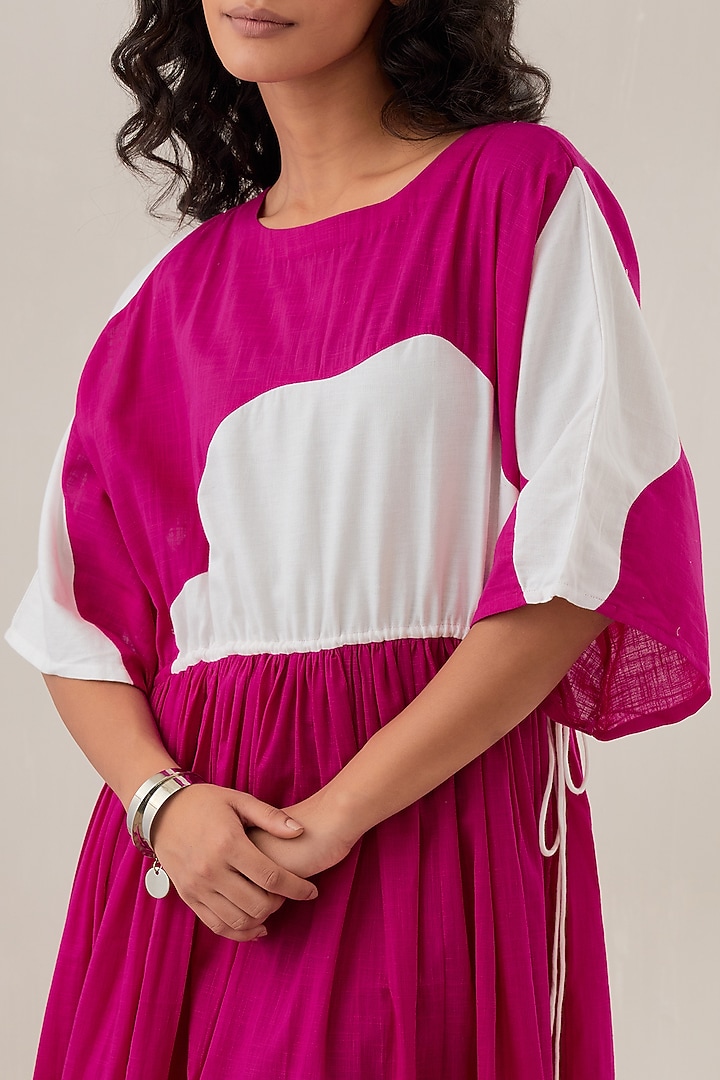 Magenta Slub Cotton Oversized Summer Dress by Cupid Cotton at Pernia's Pop Up Shop