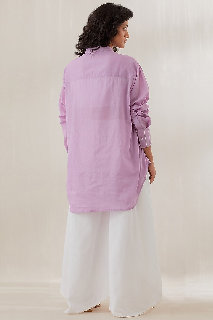 Lavender Mul Cotton Oversized Shirt by Cupid Cotton at Pernia's Pop Up Shop