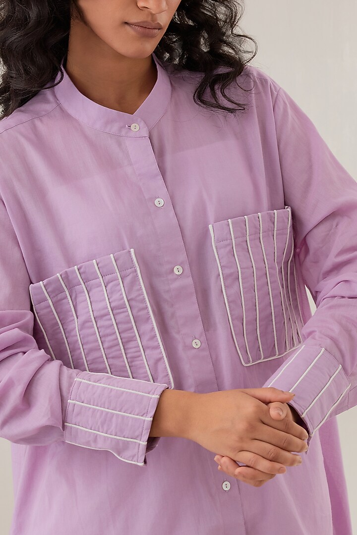 Lavender Mul Cotton Oversized Shirt by Cupid Cotton at Pernia's Pop Up Shop
