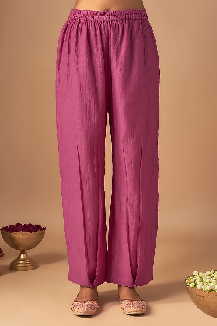 Pink Chanderi Silk Sequins Embroidered Co-Ord Set by Cupid Cotton at Pernia's Pop Up Shop