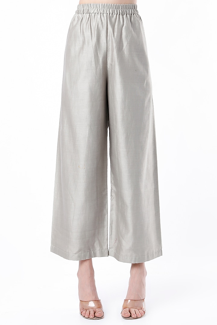 Grey Hand Embroidered Kurta Set by Cupid Cotton at Pernia's Pop Up Shop