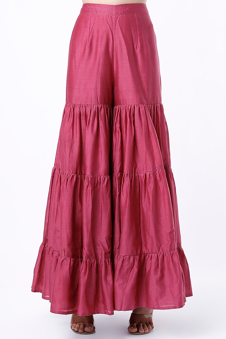 Fuchsia Silk Chanderi Party Wear Sharara Set by Cupid Cotton at Pernia's Pop Up Shop