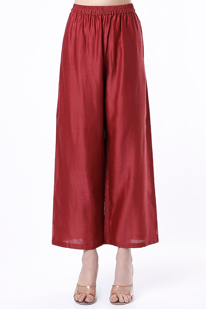 Mulled Wine Embroidered Kurta Set by Cupid Cotton at Pernia's Pop Up Shop