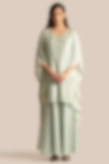 Green Silk Kaftan Set by Cupid Cotton at Pernia's Pop Up Shop