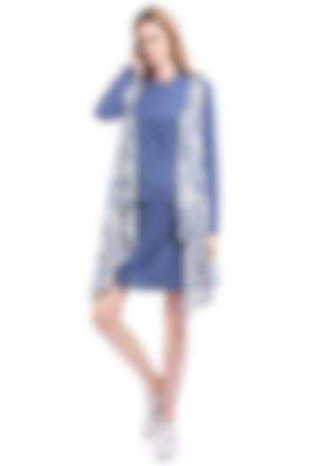 Blue Denim Summer Dress Lace Waterfall Coverall by Curador at Pernia's Pop Up Shop