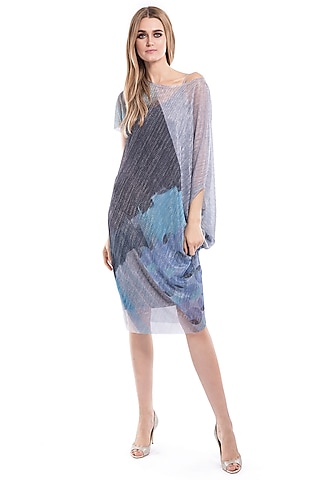Powder Blue Glittery Dress by Curador