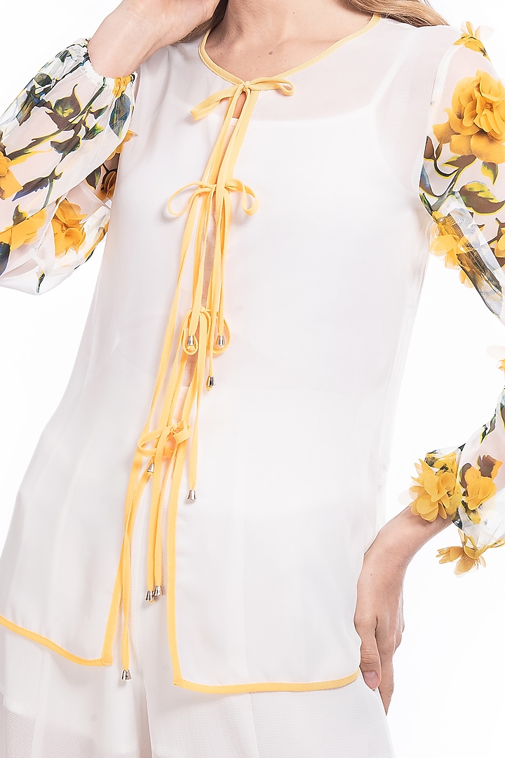 White Top With Front Open Tie-Up by Curador at Pernia's Pop Up Shop