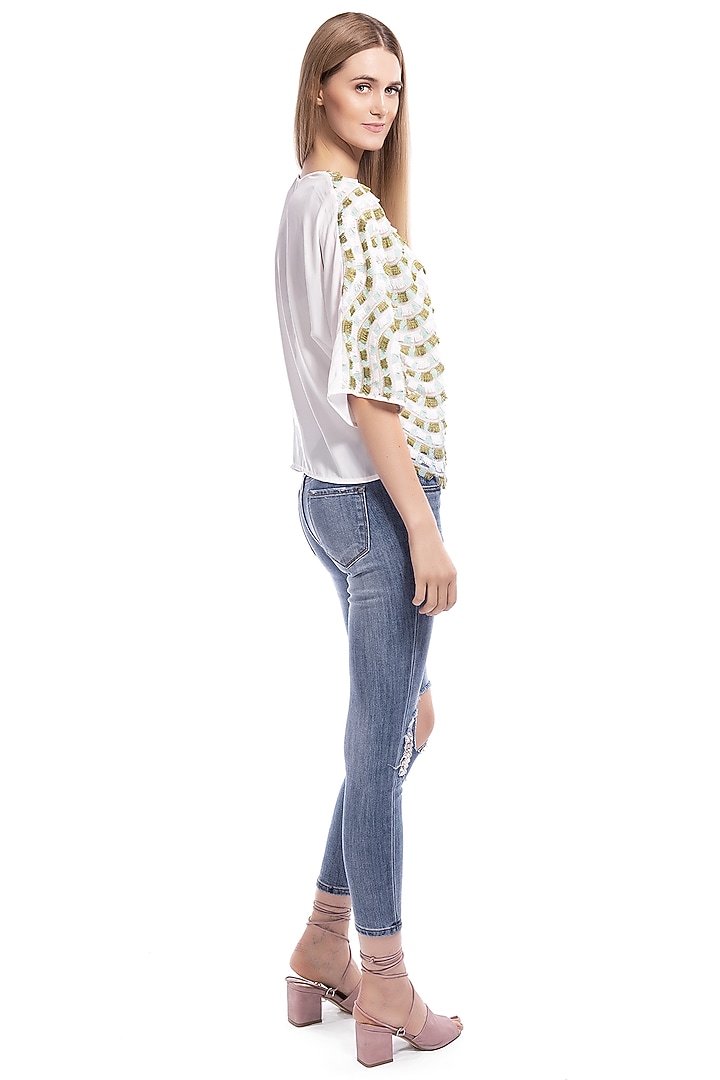 Green & Blue Sequinned Top by Curador at Pernia's Pop Up Shop