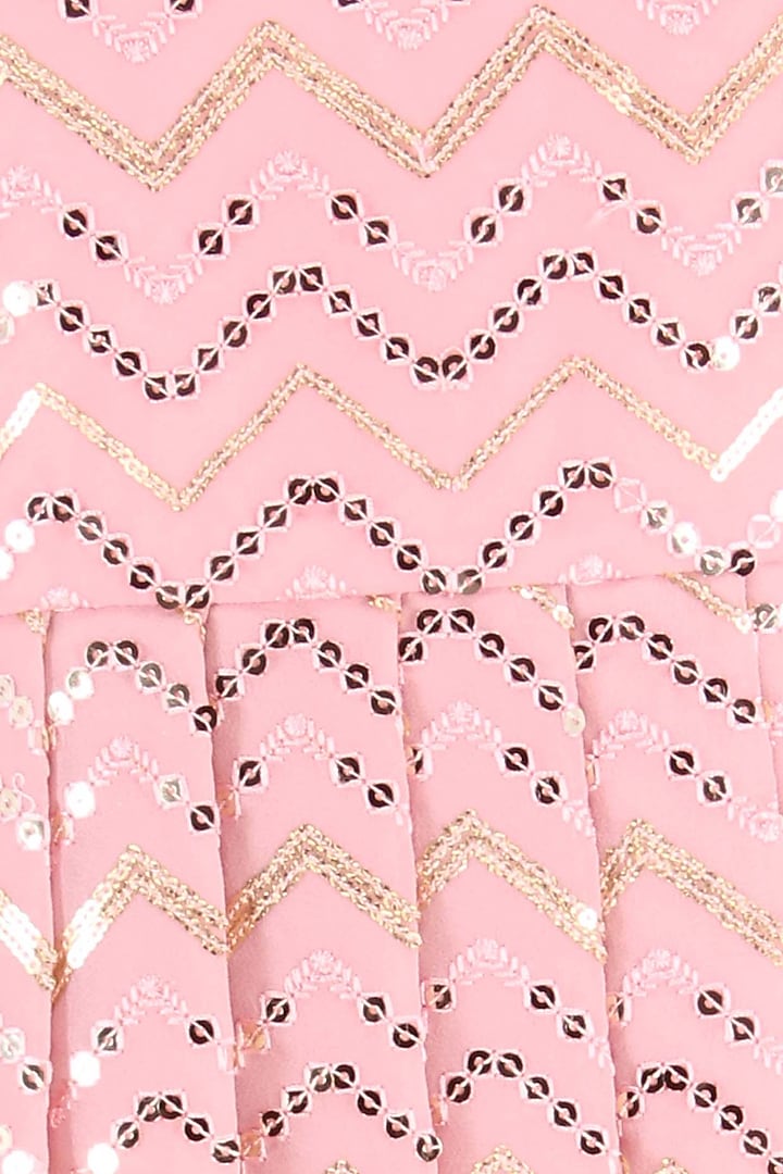 Pink Organza Pant Set For Girls by CUTECUMBER at Pernia's Pop Up Shop