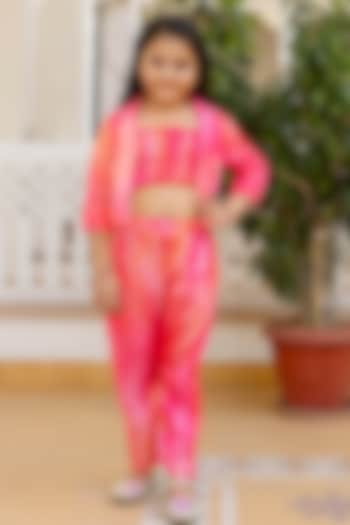 Pink Muslin Ombre Printed Co-Ord Set For Girls by Cutiediva at Pernia's Pop Up Shop