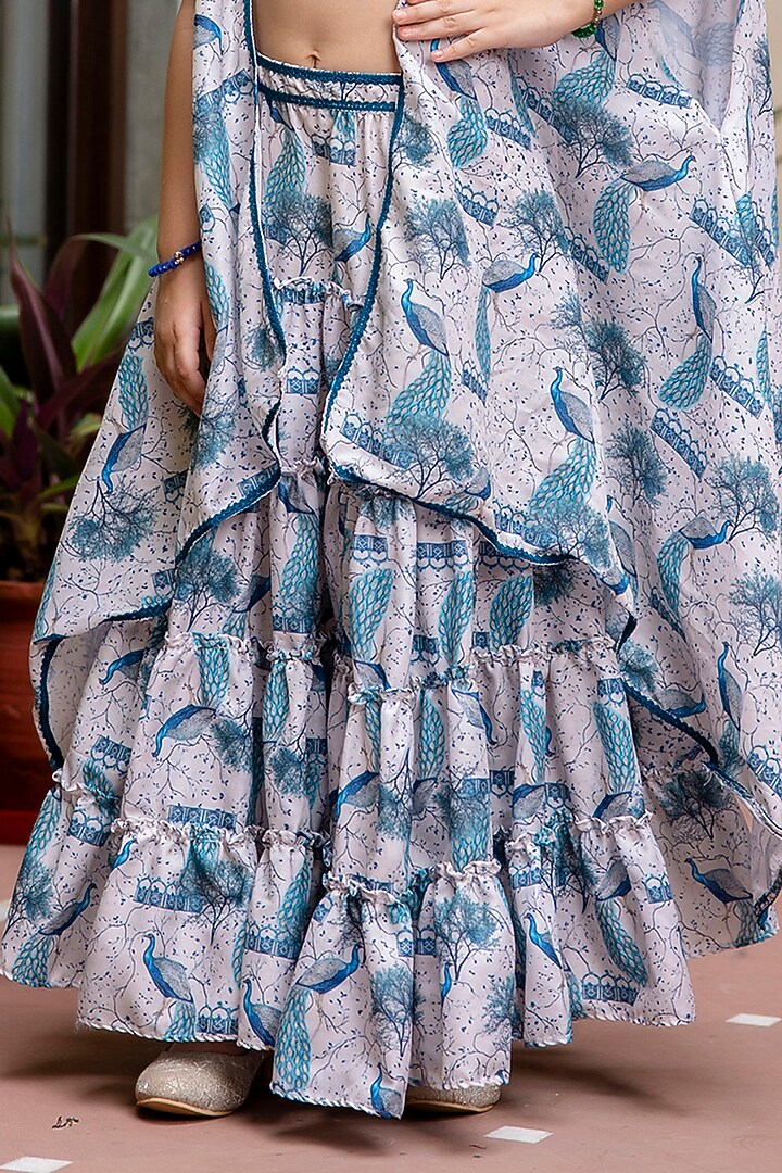 Multi-Colored Viscose Printed Jacket Set For Girls by Cutiediva at Pernia's Pop Up Shop
