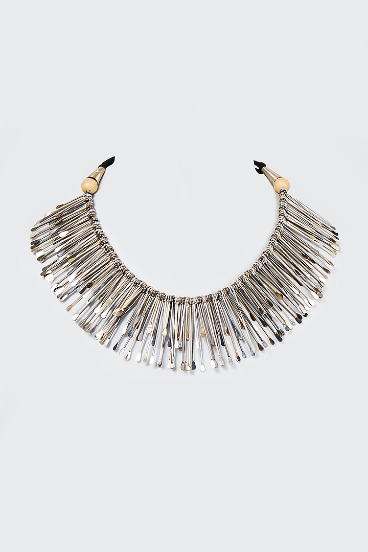 Gold & Silver Stick Collar Choker Necklace by CVH Jewellery